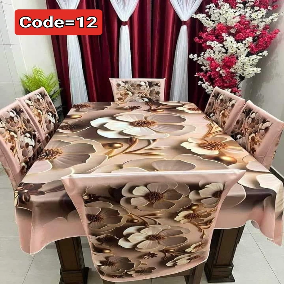 3D Pint Dining table and chair cover code = 12